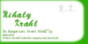 mihaly krahl business card